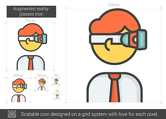 Image showing Augmented reality glasses line icon.