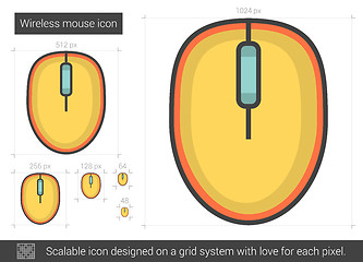 Image showing Wireless mouse line icon.