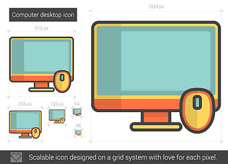 Image showing Computer desktop line icon.