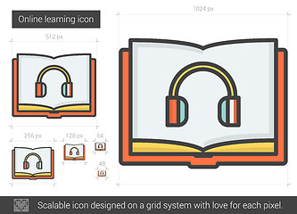 Image showing Online learning line icon.