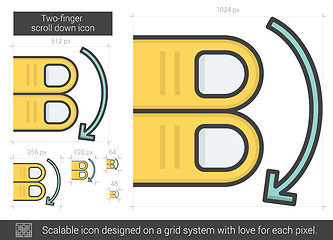 Image showing Two-finger scroll down line icon.