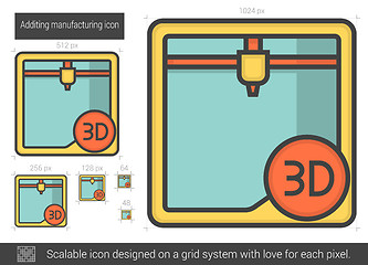 Image showing Additing manufacturing line icon.