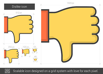 Image showing Dislike line icon.