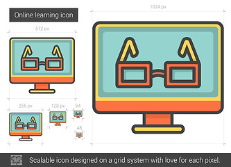 Image showing Online learning line icon.