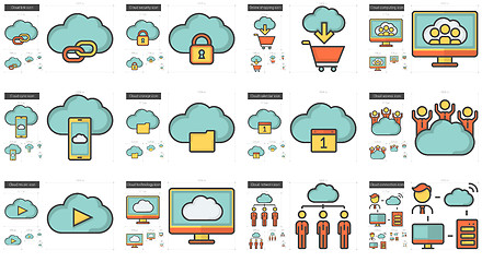 Image showing Hi-Tech line icon set.