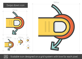 Image showing Swipe down line icon.