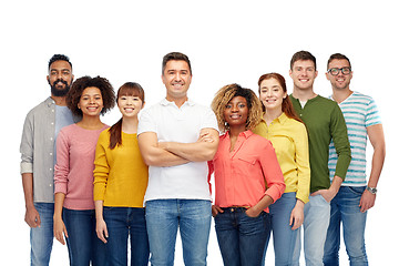 Image showing international group of happy smiling people