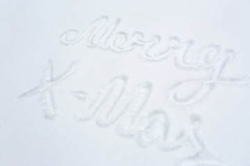 Image showing merry christmas words on snow surface