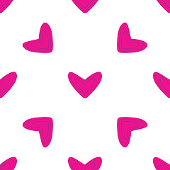 Image showing Seamless pattern with pink hearts