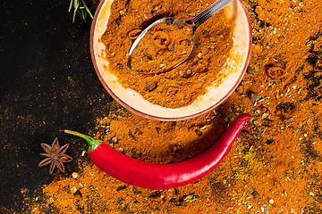 Image showing Herbs and spices selection - cooking, healthy eating