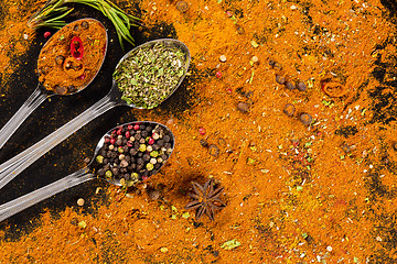 Image showing Herbs and spices selection - cooking, healthy eating