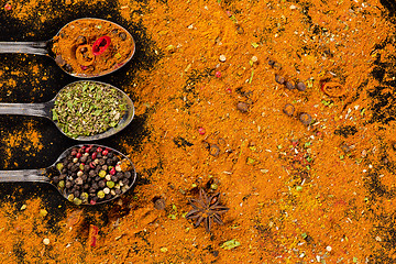 Image showing Herbs and spices selection - cooking, healthy eating