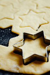 Image showing Star form placed in cookie dough