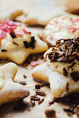 Image showing Tasty homemade cookie with chocolate and cream