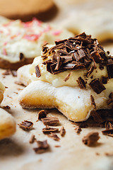 Image showing Tasty homemade cookie with chocolate and cream