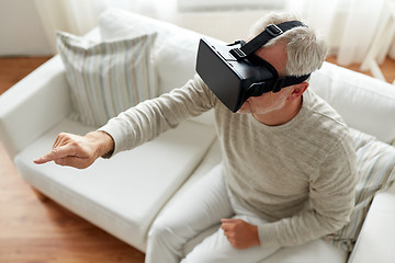 Image showing old man in virtual reality headset or 3d glasses