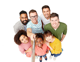 Image showing international group of happy people taking selfie