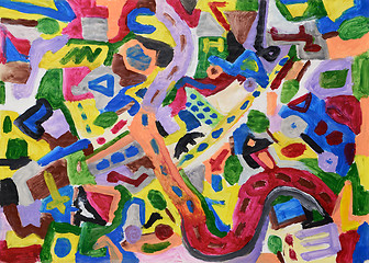 Image showing Abstract colorful hand painted background