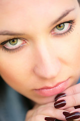 Image showing close-up portrait of the young girl