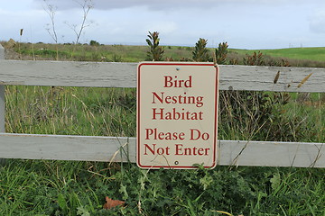 Image showing Bird Nesting Habitat Please Do Not Enter_8690