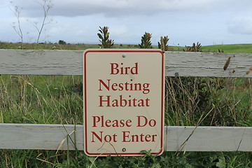 Image showing Bird Nesting Habitat Please Do Not Enter_8691