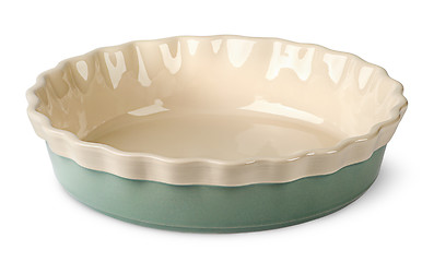 Image showing Turquoise and beige ceramic bowl
