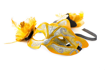 Image showing Yellow venetian mask