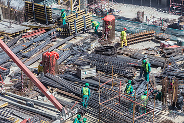 Image showing Modern building constraction site works.