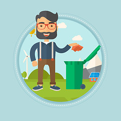 Image showing Man throwing away trash vector illustration.