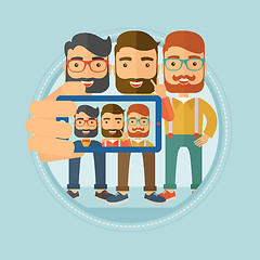 Image showing Friends making selfie vector illustration.