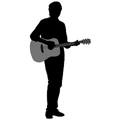 Image showing Silhouette musician plays the guitar. illustration
