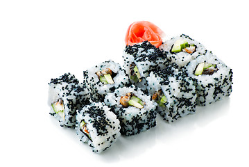 Image showing california sushi rolls on white isolated