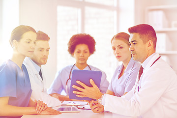 Image showing group of happy doctors meeting at hospital office