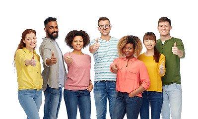 Image showing international group of people showing thumbs up