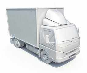 Image showing 3d White Delivery Truck Icon