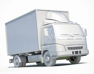 Image showing 3d White Delivery Truck Icon