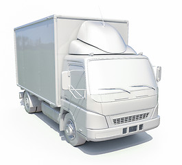 Image showing 3d White Delivery Truck Icon