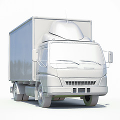 Image showing 3d White Delivery Truck Icon