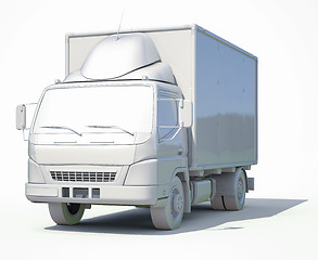 Image showing 3d White Delivery Truck Icon