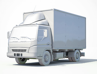 Image showing 3d White Delivery Truck Icon