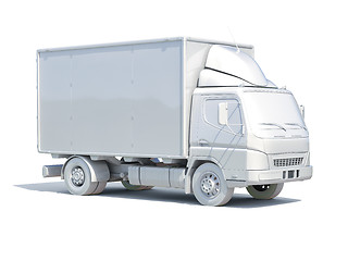 Image showing 3d White Delivery Truck Icon