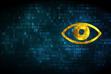 Image showing Protection concept: Eye on digital background