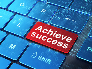 Image showing Finance concept: Achieve Success on computer keyboard background