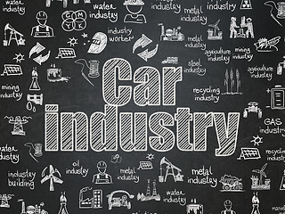 Image showing Manufacuring concept: Car Industry on School board background