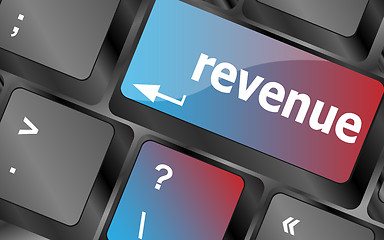 Image showing Revenue button on computer keyboard . keyboard keys. vector illustration