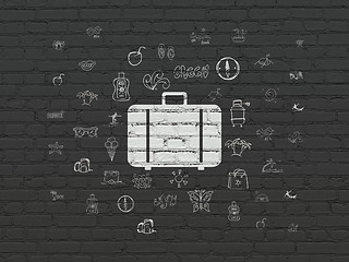 Image showing Travel concept: Bag on wall background