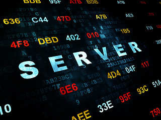 Image showing Web design concept: Server on Digital background