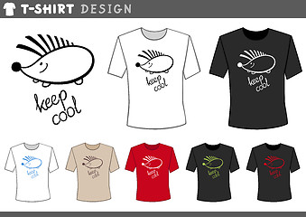 Image showing t shirt design with hedgehog