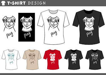 Image showing t shirt design with pug dog