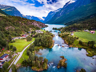 Image showing Beautiful Nature Norway aerial photography.